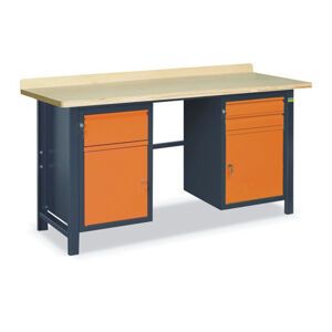 NABBI SS02L/BC pracovný stôl grafit / oranžová