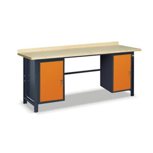 NABBI SS03L/AA pracovný stôl grafit / oranžová