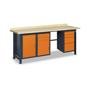 NABBI SS03L/ACE pracovný stôl grafit / oranžová