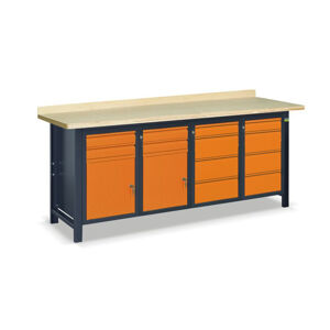 NABBI SS03L/CCFF pracovný stôl grafit / oranžová