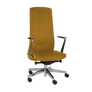 NABBI Starmit AL1 kancelárska stolička s podrúčkami horčicová / chróm