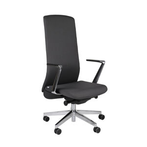 NABBI Starmit AL1 kancelárska stolička s podrúčkami tmavosivá (Flex 09) / chróm