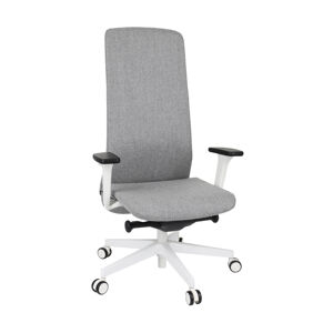 NABBI Starmit W kancelárska stolička s podrúčkami tmavosivá (Synegry 09) / biela