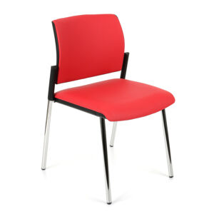 NABBI Steny konferenčná stolička červená / čierna / chróm