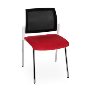 NABBI Steny Net konferenčná stolička červená / čierna / biela / chróm