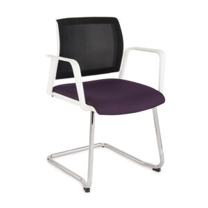 NABBI Steny V Net Arm konferenčná stolička s podrúčkami fialová / čierna / biela / chróm