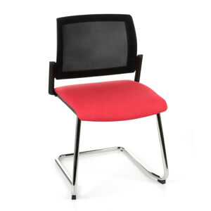 NABBI Steny V Net konferenčná stolička červená / čierna / chróm