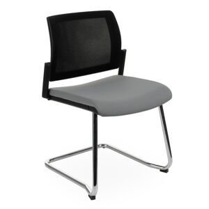 NABBI Steny V Net konferenčná stolička sivá (Note 05) / čierna / chróm