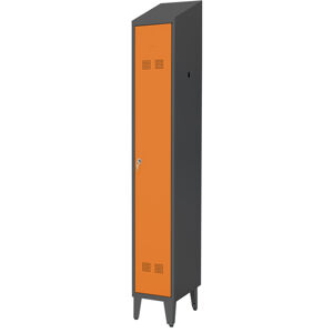 NABBI SUPE300-01/480 D/N kovová šatňová skriňa na nožičkách grafit / oranžová