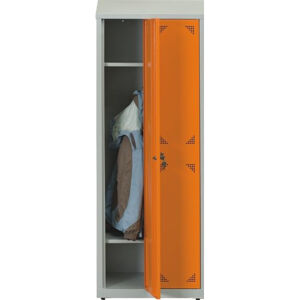 NABBI SUS 300 02 školská šatňová skrinka s dvoma komorami svetlosivá / oranžová