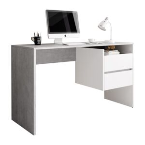 KONDELA Tulio písací stôl betón / biely mat