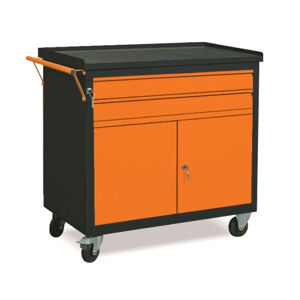 NABBI WW01G/2C dielenský vozík na kolieskach so zámkom grafit / oranžová