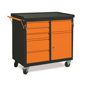 NABBI WW01G/HB dielenský vozík na kolieskach so zámkom grafit / oranžová